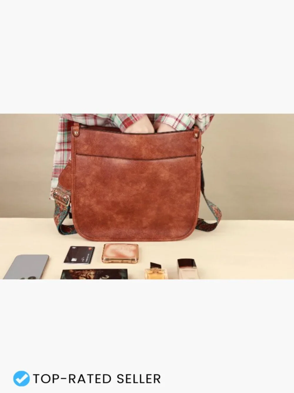 Vegan Leather Hobo Crossbody Bag with 2 Adjustable Straps Trendy